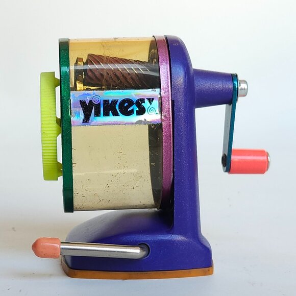VINTAGE 90s Yikes Neon Pencil Sharpener Desk 1990s USA Nickelodeon-Style Retro - Picture 3 of 9
